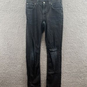 Nudie Jeans Co. Men’s Waxed Skinny Straight Dark Blue Black Jeans Size 32 x 34